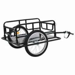 VidaXL Remorque de bicyclette 130x73x48,5 cm Acier Noir -Loisirs de plein air Soldes Magasin image 4 91770