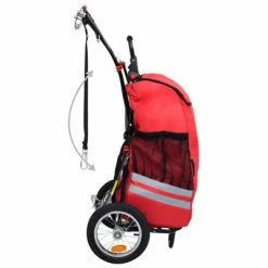 VidaXL Remorque de vélo pliable avec sac d'épicerie Rouge et noir 9 VidaXL Remorque de vélo pliable avec sac d'épicerie Rouge et noir -Loisirs de plein air Soldes Magasin image 4 92446