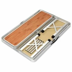 VidaXL Table de camping pliable avec 2 bancs Aluminium Marron -Loisirs de plein air Soldes Magasin image 5 48182