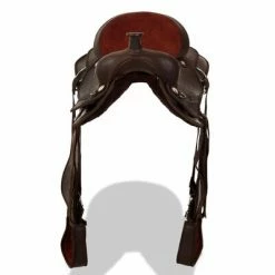 VidaXL Selle, bridon et col de poitrine Cuir véritable 15 po Marron -Loisirs de plein air Soldes Magasin image 5 91347