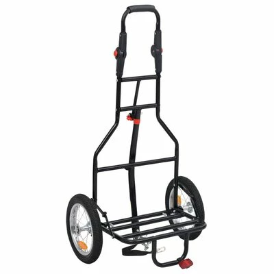 VidaXL Remorque de vélo pliable avec sac d'épicerie Bleu et noir 5 VidaXL Remorque de vélo pliable avec sac d'épicerie Bleu et noir – Image 5