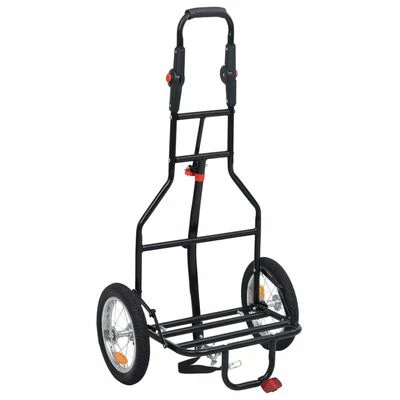 VidaXL Remorque de vélo pliable avec sac d'épicerie Noir 5 VidaXL Remorque de vélo pliable avec sac d'épicerie Noir – Image 5