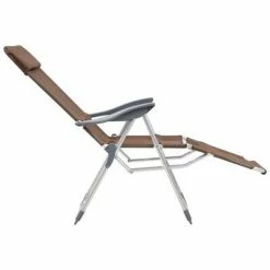 VidaXL Chaises de camping pliables 2pcs et repose-pied Taupe Aluminium -Loisirs de plein air Soldes Magasin image 6 44318