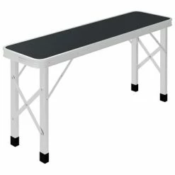 VidaXL Table de camping pliable avec 2 bancs Aluminium Gris -Loisirs de plein air Soldes Magasin image 6 48183